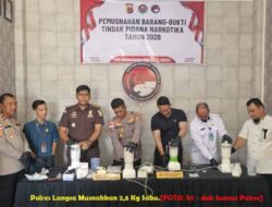Polres Langsa Musnahkan 2,5 Kg Sabu