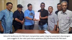 Bentuk Komitmen Jaga Netralitas, SC Konferprov XIII PWI Aceh Teken Pakta Integritas