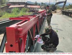 Jembatan Bailey Penghubung Aceh Timur-Gayo Lues Masuki Tahap Akhir Pengerjaan
